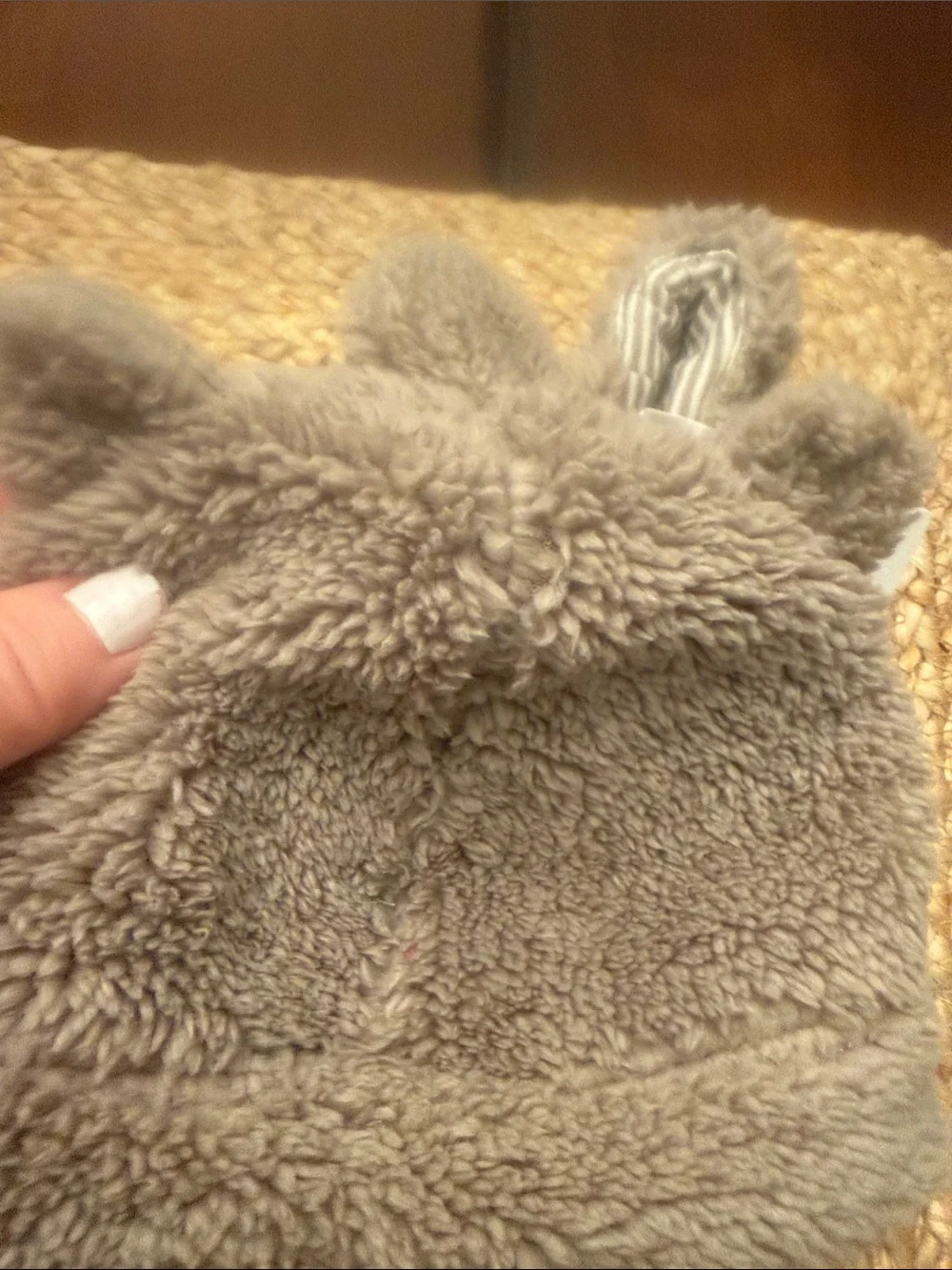 Carter's Cozy Gray Plush Bear Hat for Kids